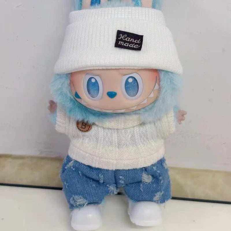 Doll Sweater Pants Shoes set For labubu Clothes 17 cm Doll Accessories,Toys For Girls,Christmas Festival Birthday Present