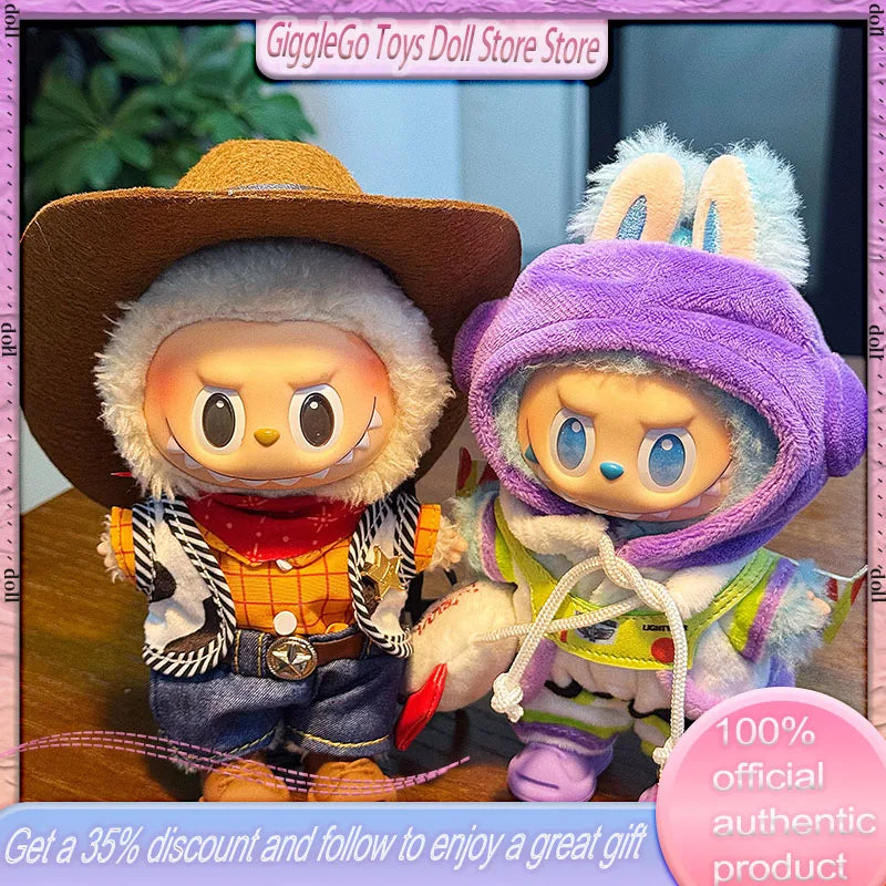 For Labubu Baby Clothes Buzz Lightyear Woody Toy Story Labubu Baby Clothes Macaron Vinyl Doll Only Baby Clothes Diy Gift