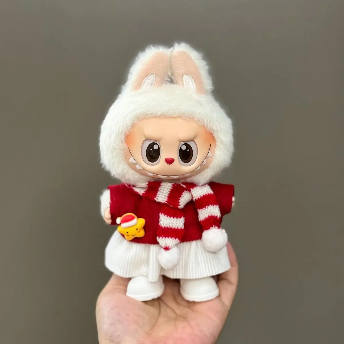 Doll Clothes Only Suitable for 17cm V1 V2 V3 Labubu Vinyl Doll Christmas Clothes Set Cartoon Dress Up Skirt Accessories DIY Gift