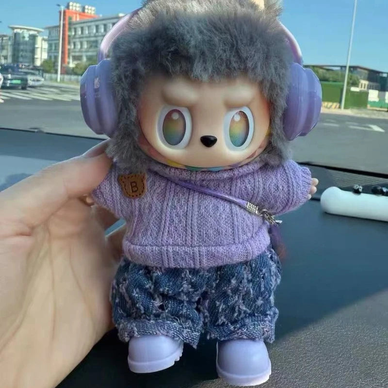 Doll Sweater Pants Shoes set For labubu Clothes 17 cm Doll Accessories,Toys For Girls,Christmas Festival Birthday Present