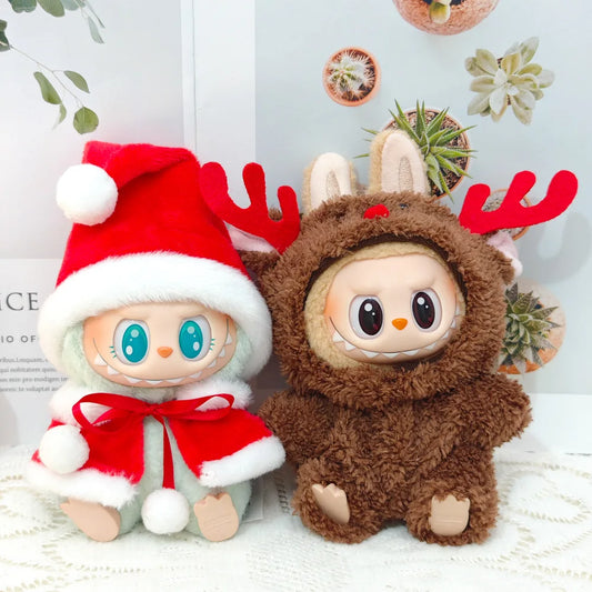 Mini Plush Doll'S Clothes Outfit Accessories For Korea Kpop Labubu V2 Idol Sit down party christmas cookie man love hat Clothing