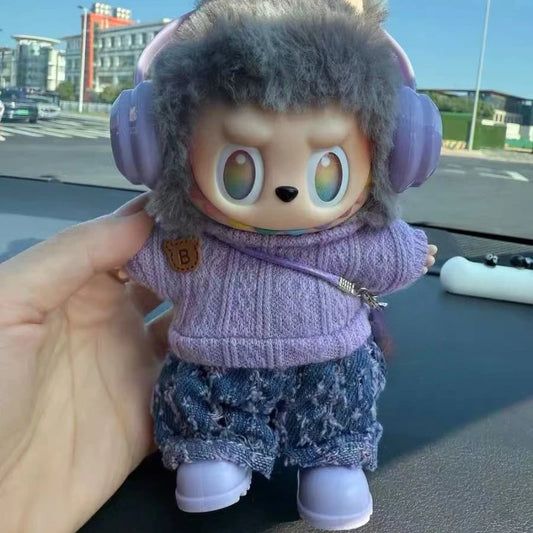 Doll Sweater Pants Shoes set For labubu Clothes 17 cm Doll Accessories,Toys For Girls,Christmas Festival Birthday Present