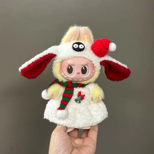 Doll Clothes Only Suitable for 17cm V1 V2 V3 Labubu Vinyl Doll Christmas Clothes Set Cartoon Dress Up Skirt Accessories DIY Gift